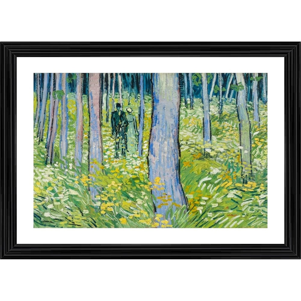 Multi-colored wood framed Two Lovers & Undergrowth 1886 painting for wall mount, lightweight and vibrant artwork display