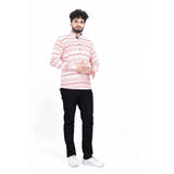 Men's short kurta cotton blend multicolor full sleeve
