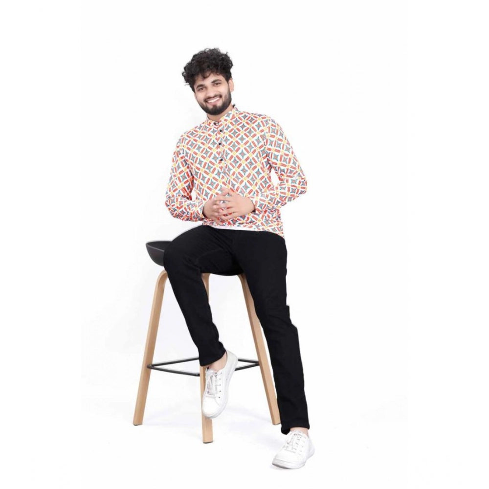 Men's multicolor cotton blended short kurta