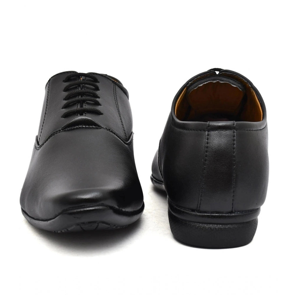 Men's black faux leather lace-up formal shoes, perfect for any occasion