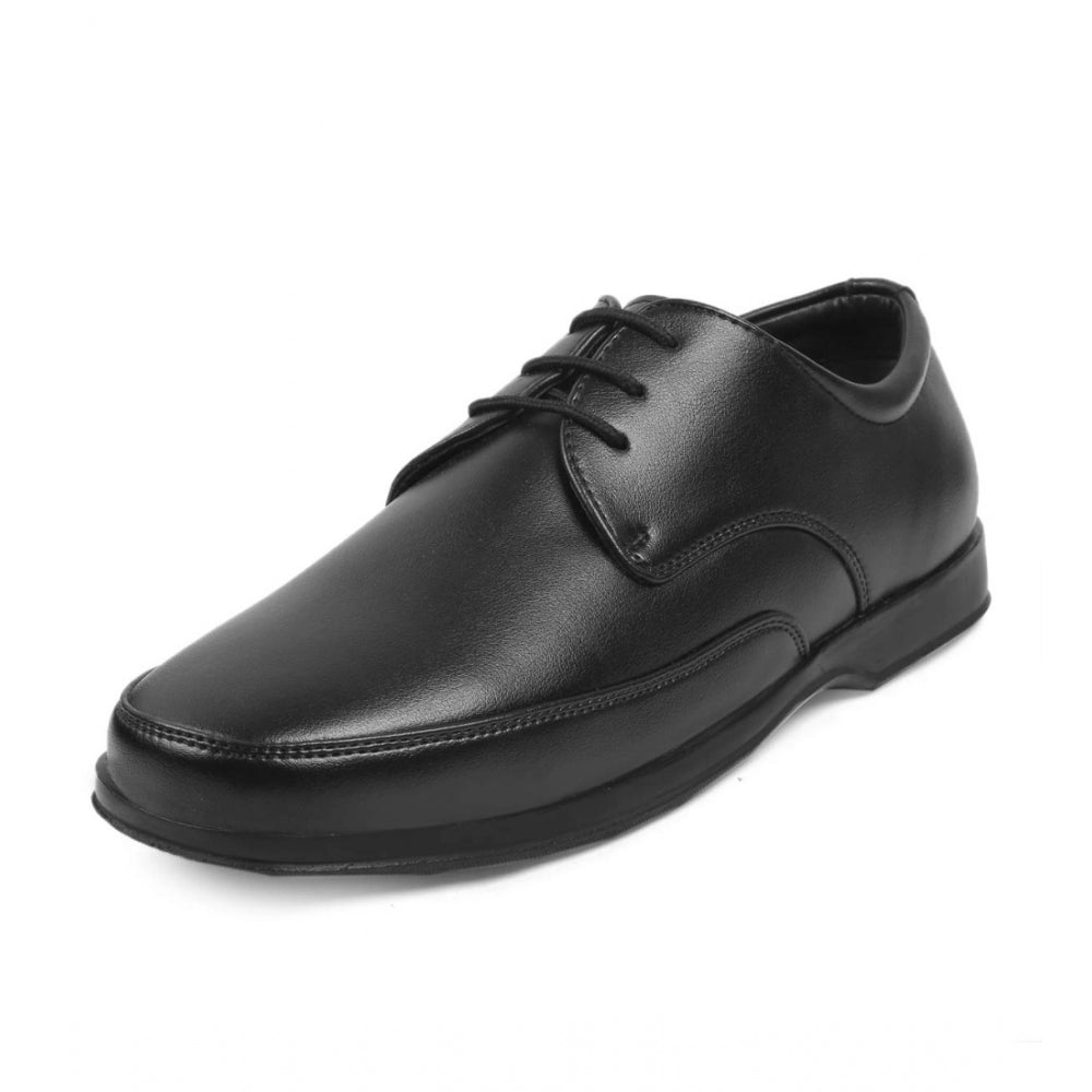 Men's black faux leather lace-up formal shoes - ideal for formal events