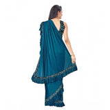 Rama Lycra solid saree with unstitched blouse (5.5mtr), vibrant and stylish women's wear