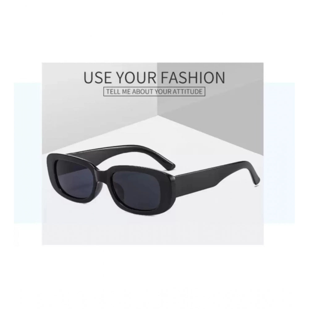 MultiColor plastic unisex UV400 protection sunglasses, pack of 2 rectangular frames for outdoor activities