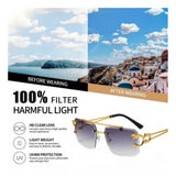 MultiColor metal square frame sunglasses with UV400 protection for unisex, outdoor activity