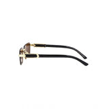 MultiColor polycarbonate unisex sunglasses with UV400 protection, rectangular frame style on model's face