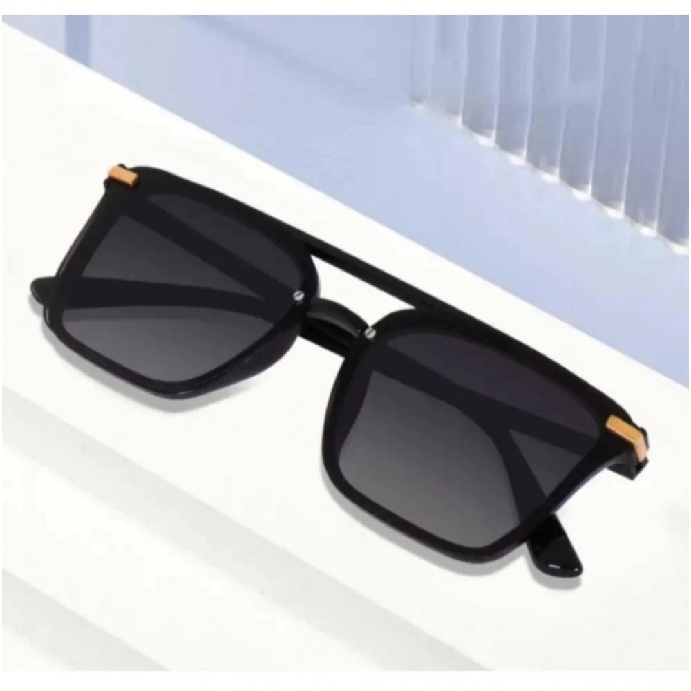 MultiColor polycarbonate unisex UV400 protection sunglasses, pack of 2 with retro square frame style