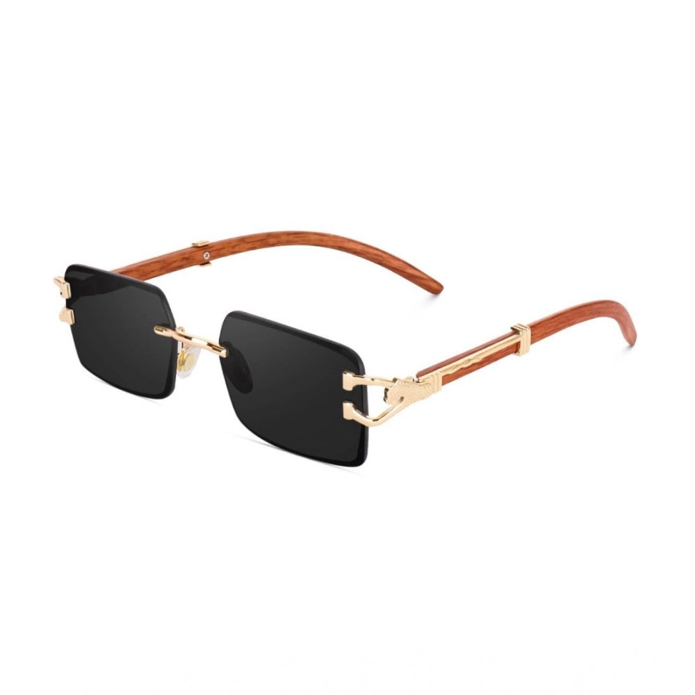 Black metal retro square sunglasses with UV400 protection, suitable for unisex use