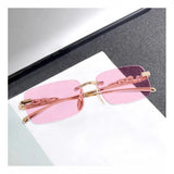 Metal multi-color rectangular sunglasses with UV400 protection, classic unisex design for outdoor activities