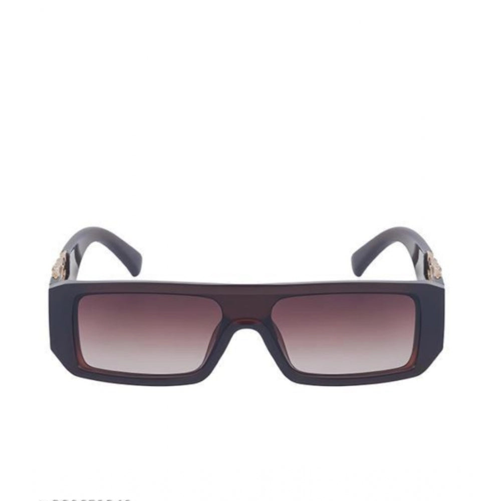 MultiColor polycarbonate unisex sunglasses with UV400 protection, rectangular frame style on a table