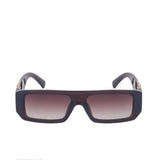 MultiColor polycarbonate unisex sunglasses with UV400 protection, rectangular frame style on a table