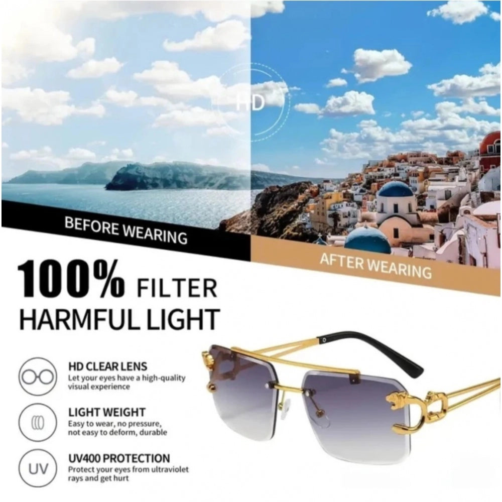 Metal square frame sunglasses, multi-colored with UV400 protection for unisex use