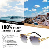 Metal square frame sunglasses, multi-colored with UV400 protection for unisex use