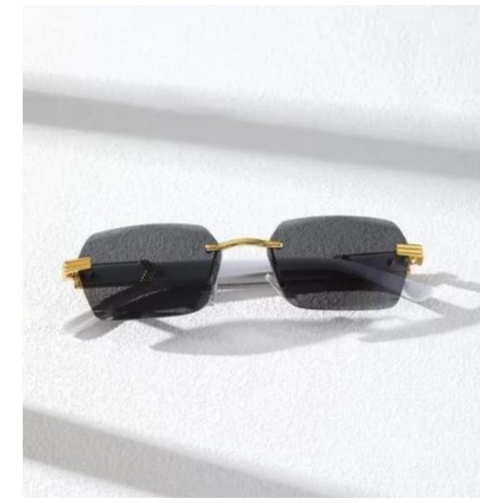 Metal rectangular unisex sunglasses with UV400 protection, multicolor design