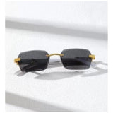 Metal rectangular unisex sunglasses with UV400 protection, multicolor design