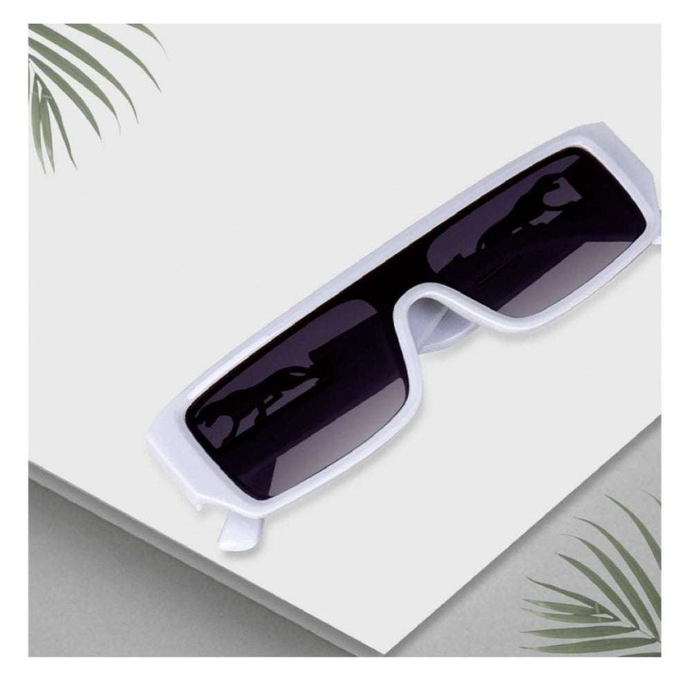 MultiColor polycarbonate unisex UV400 protection retro square sunglasses on model, close-up view