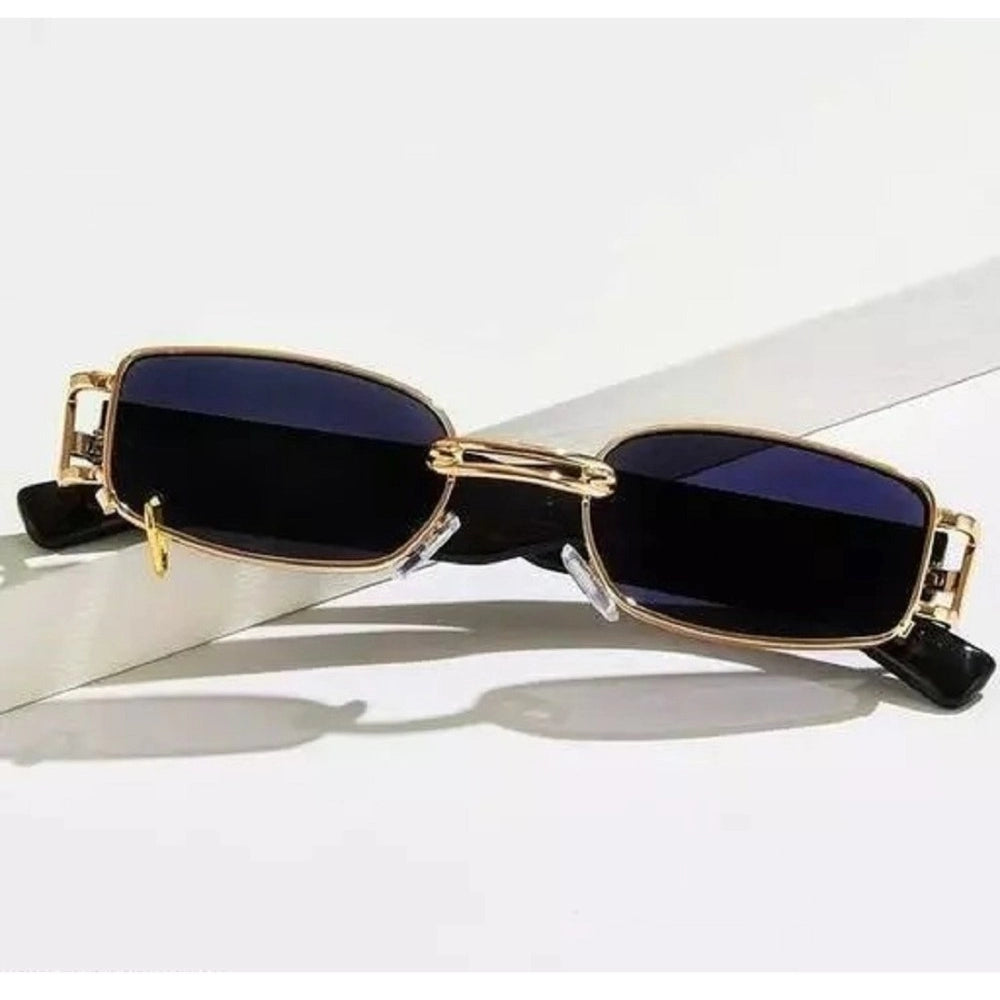 MultiColor metal unisex sunglasses with UV400 protection, rectangular frame design for outdoor activities
