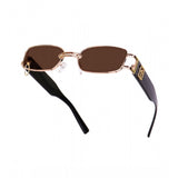Metal rectangular multi-colored sunglasses with UV400 protection, suitable for all genders