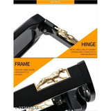 MultiColor polycarbonate unisex sunglasses with UV400 protection, rectangular frame style on model face