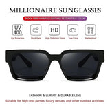 MultiColor retro square plastic unisex sunglasses with UV400 protection, versatile accessory for outdoor activities