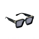 MultiColor plastic unisex UV400 protection retro square sunglasses with classic style on model face