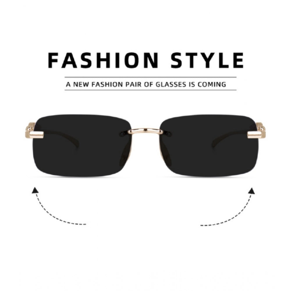 MultiColor alloy unisex sunglasses with UV400 protection, rectangular frame style on model face