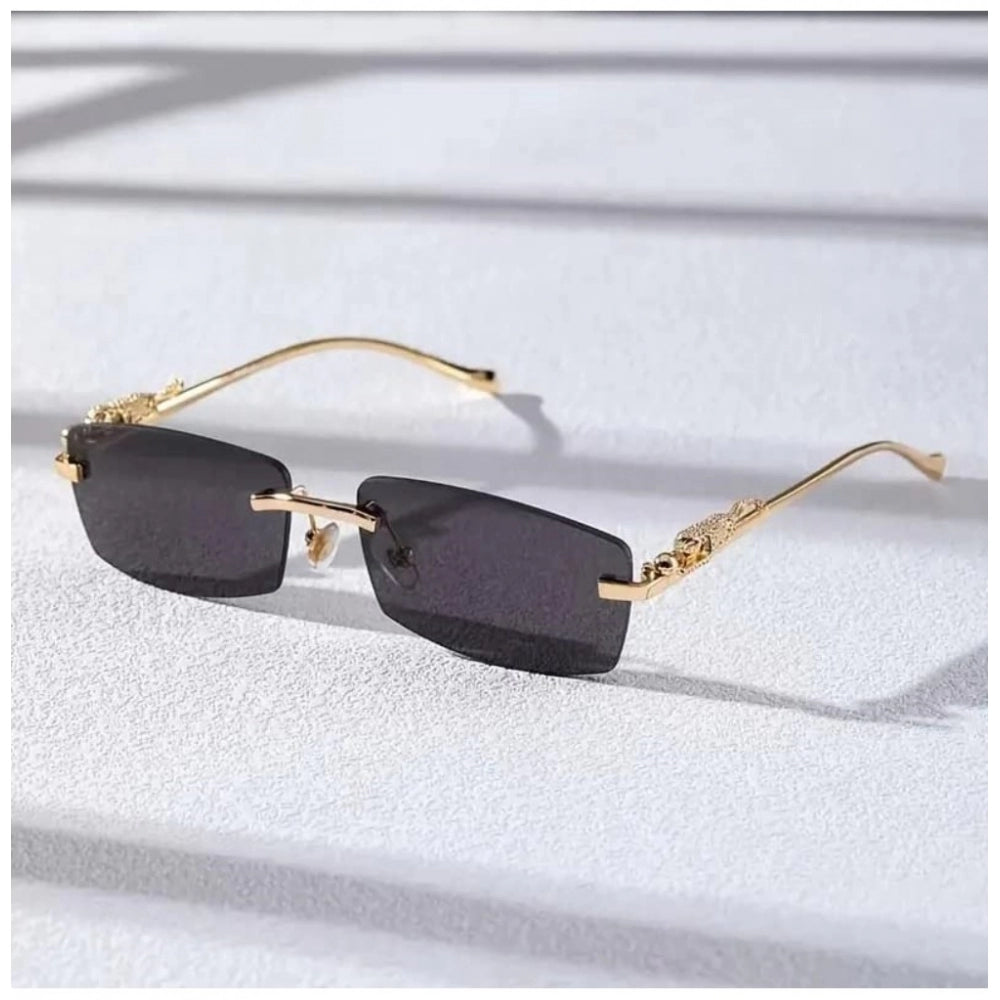 MultiColor alloy unisex sunglasses with UV400 protection, rectangular frame on model's face