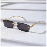 Multi-colored alloy unisex sunglasses with UV400 protection - rectangular frame style