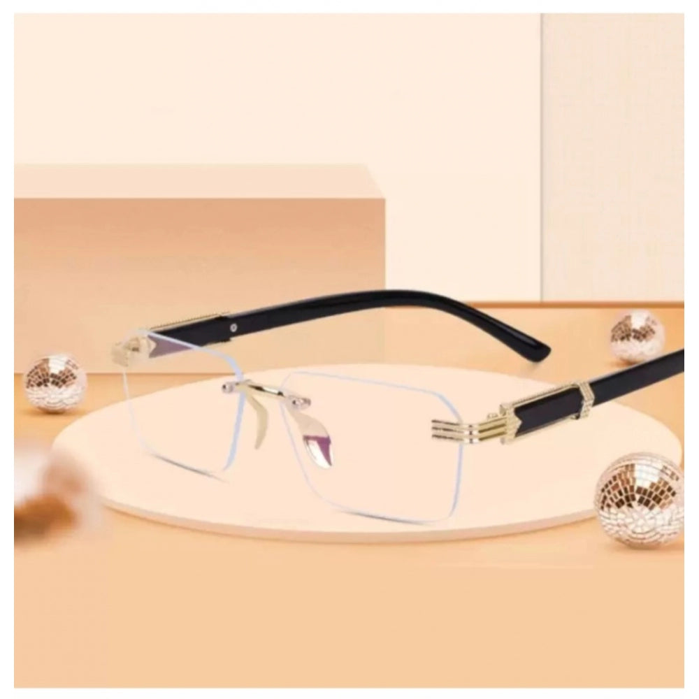 Metal rectangular unisex sunglasses with UV400 protection, multi-colored