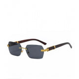 Metal, rectangular-framed multi-color classic unisex sunglasses with UV400 protection