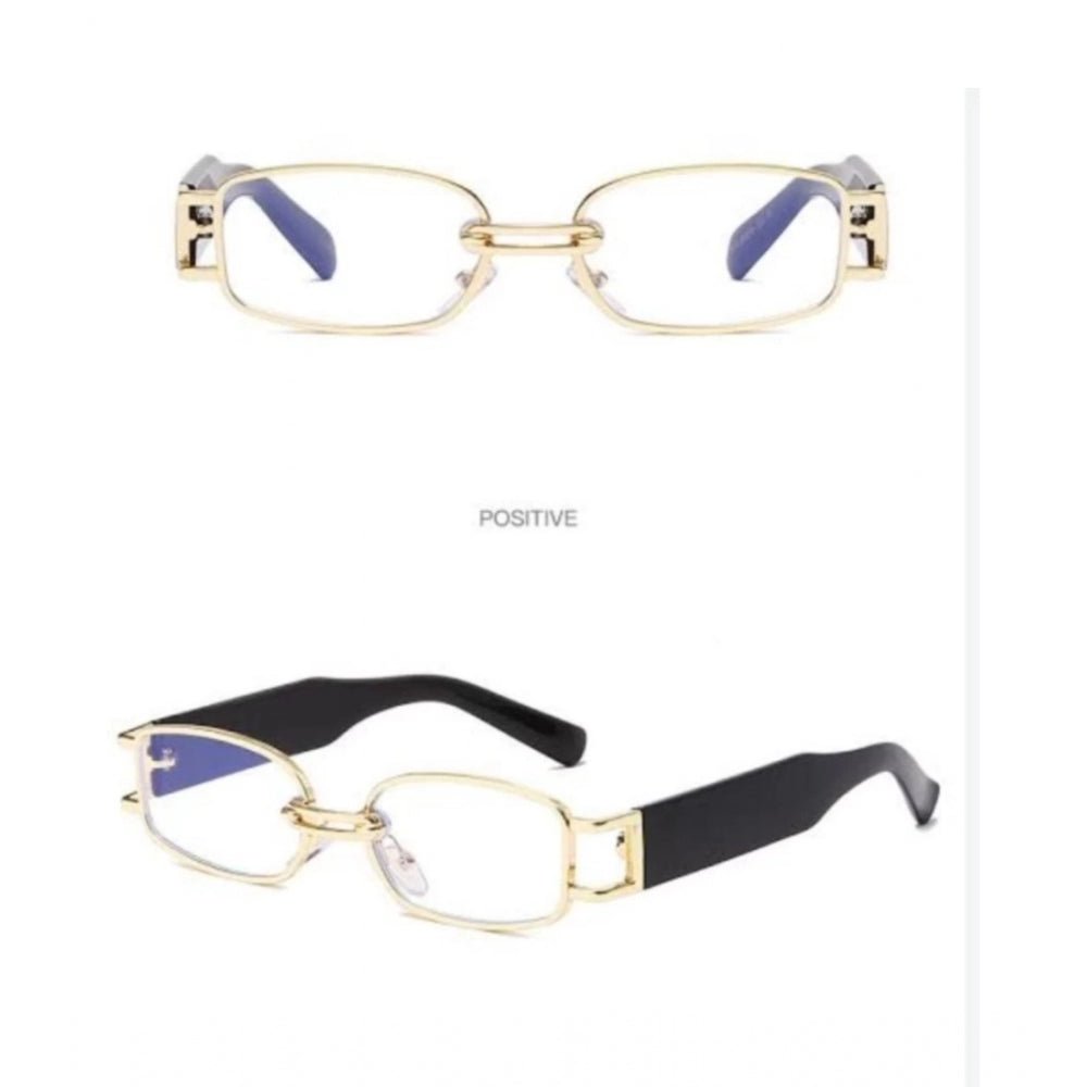 Metal multi-colored rectangular unisex sunglasses with UV400 protection