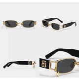 Metal, rectangular multi-colored classic unisex UV400 protection sunglasses for various activities