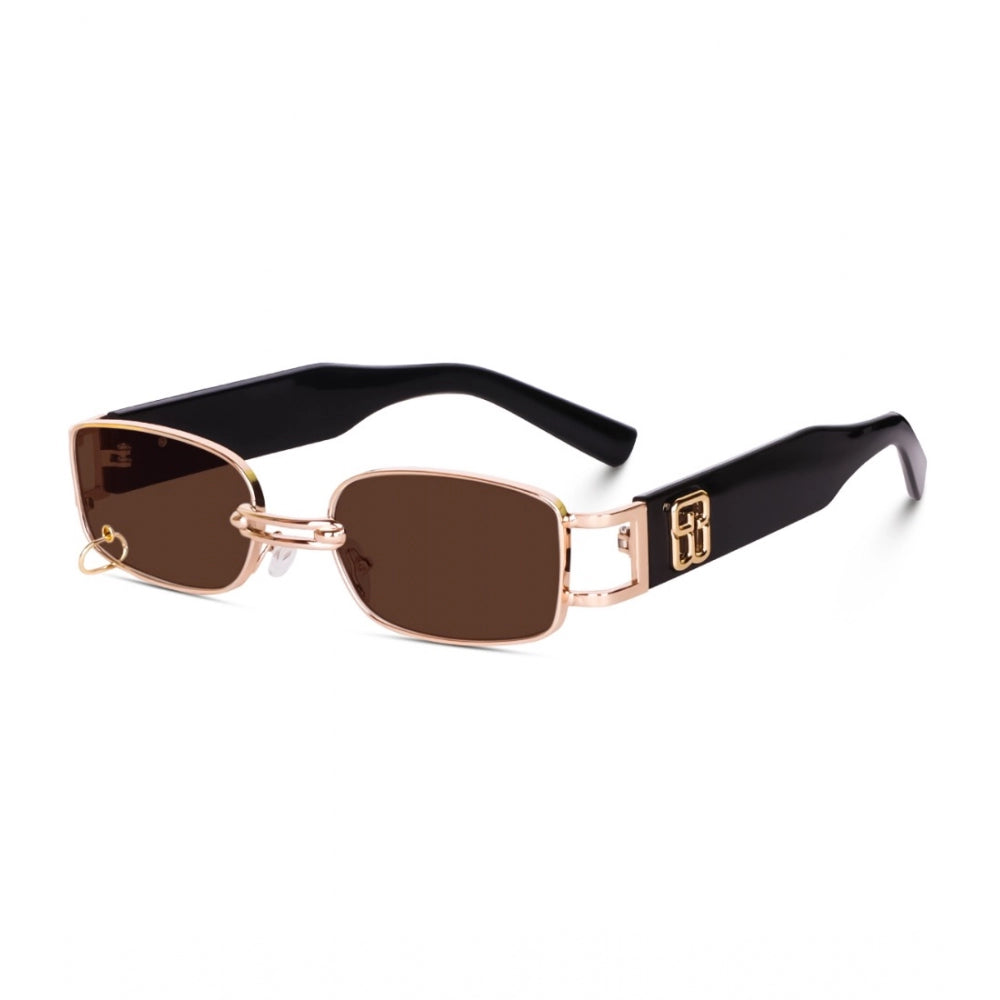 Multi-colored metal rectangular sunglasses with UV400 protection for unisex use, showcasing classic design