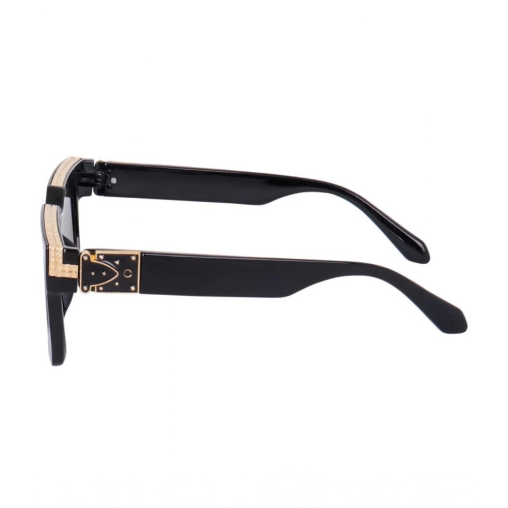 MultiColor plastic unisex UV400 protection retro square sunglasses with classic design on model's face