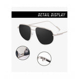 Silver metal aviator sunglasses with UV400 protection for unisex use
