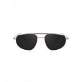 Silver metal aviator sunglasses with UV400 protection for unisex use