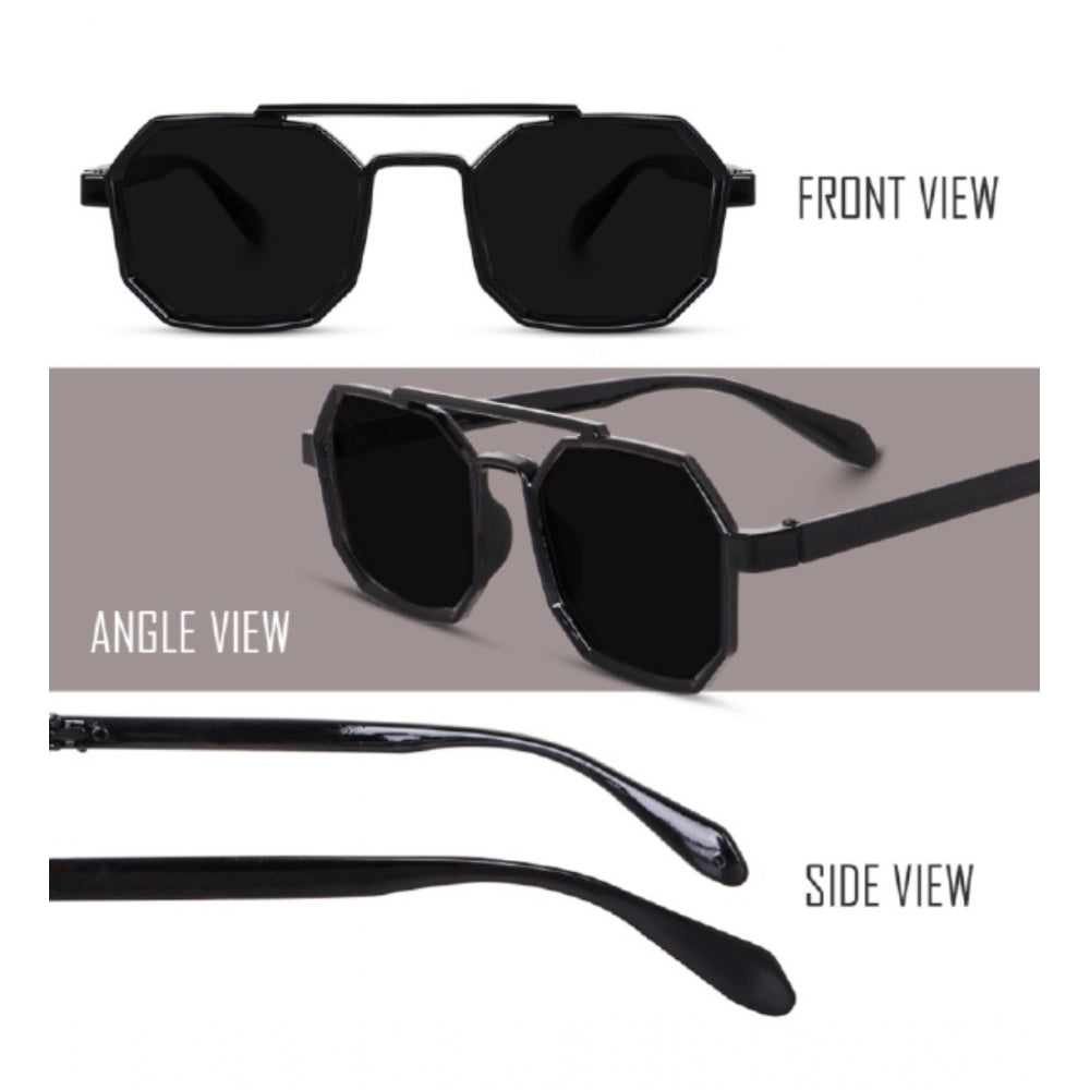 MultiColor plastic unisex UV400 protection sunglasses pack of 2, rectangular frame style for outdoor activities