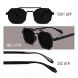 MultiColor plastic unisex UV400 protection sunglasses pack of 2, rectangular frame style for outdoor activities