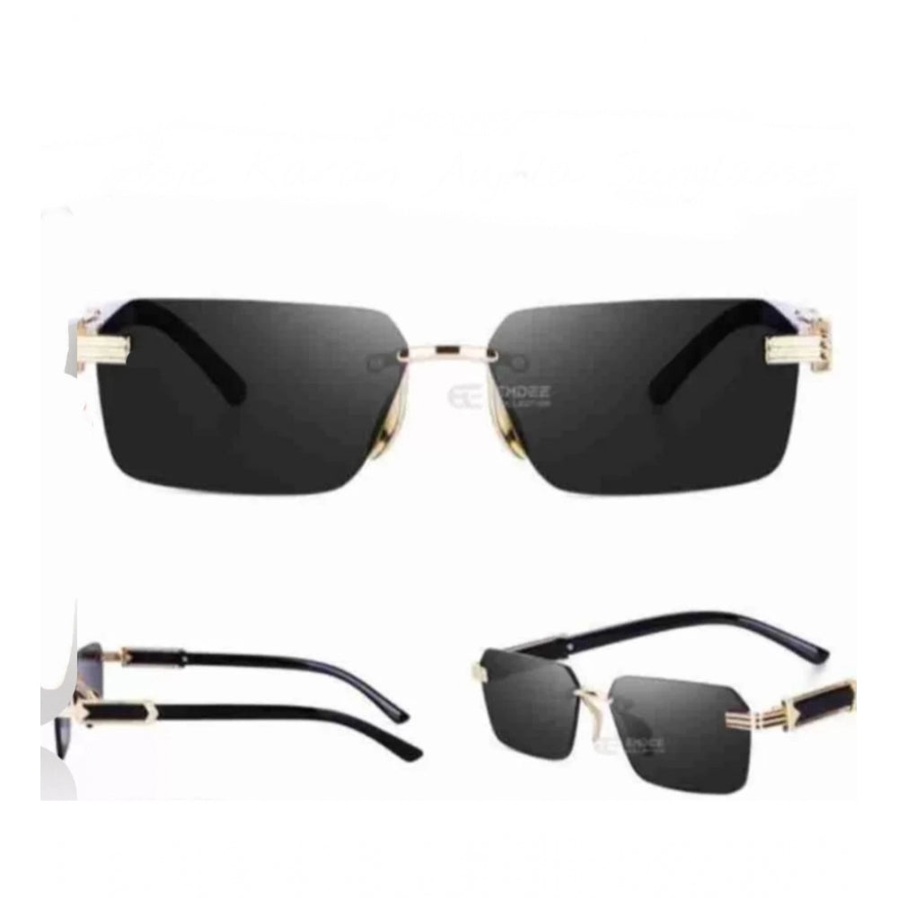 Metal rectangular sunglasses, multi-colored with UV400 protection for unisex style