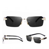 Metal rectangular sunglasses, multi-colored with UV400 protection for unisex style