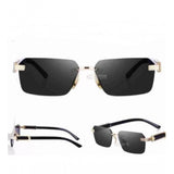Metal rectangular sunglasses, multi-color UV400 protection for unisex use