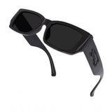 Multi-color plastic unisex UV400 protection sunglasses (pack of 2), rectangular frame style