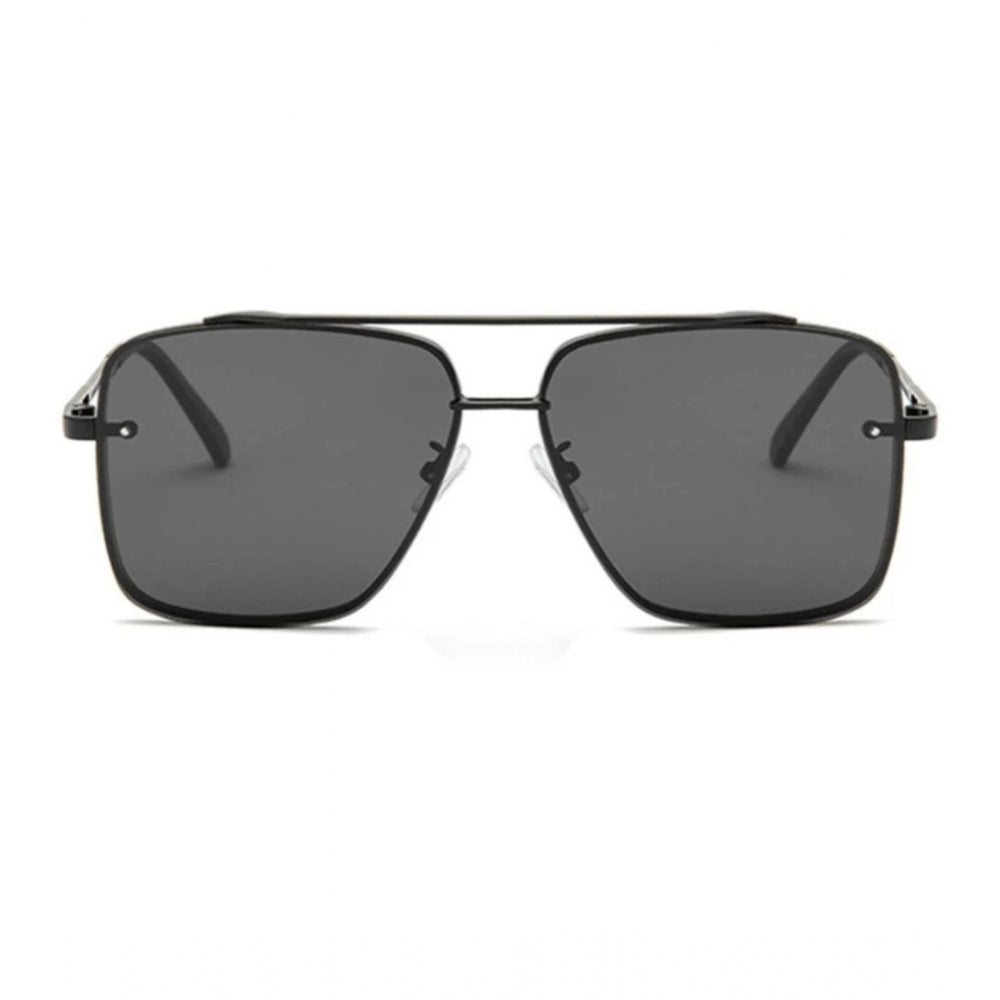 Metal square-frame unisex sunglasses, multi-colored with UV400 protection