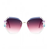 Metal square-framed multi-colored classic unisex UV400 protection sunglasses for outdoor activities