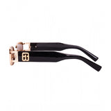 MultiColor metal rectangular sunglasses with UV400 protection for unisex use