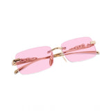Metal multi-colored rectangular UV400 protection sunglasses for unisex