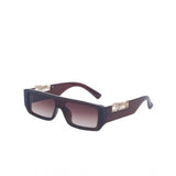MultiColor polycarbonate unisex sunglasses with UV400 protection, classic rectangular frame design on a display stand