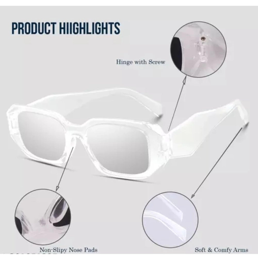 Multi-color plastic square frame unisex UV400 protection sunglasses pack of 2