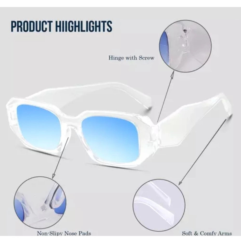 MultiColor plastic unisex square frame UV400 protection sunglasses pack of 2, versatile accessory for outdoor activities