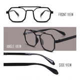 Metal square-frame, multi-colored UV400 protection sunglasses for unisex - pack of 2