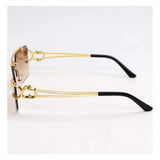 Metal rectangular sunglasses, multi-colored UV400 protection for unisex use